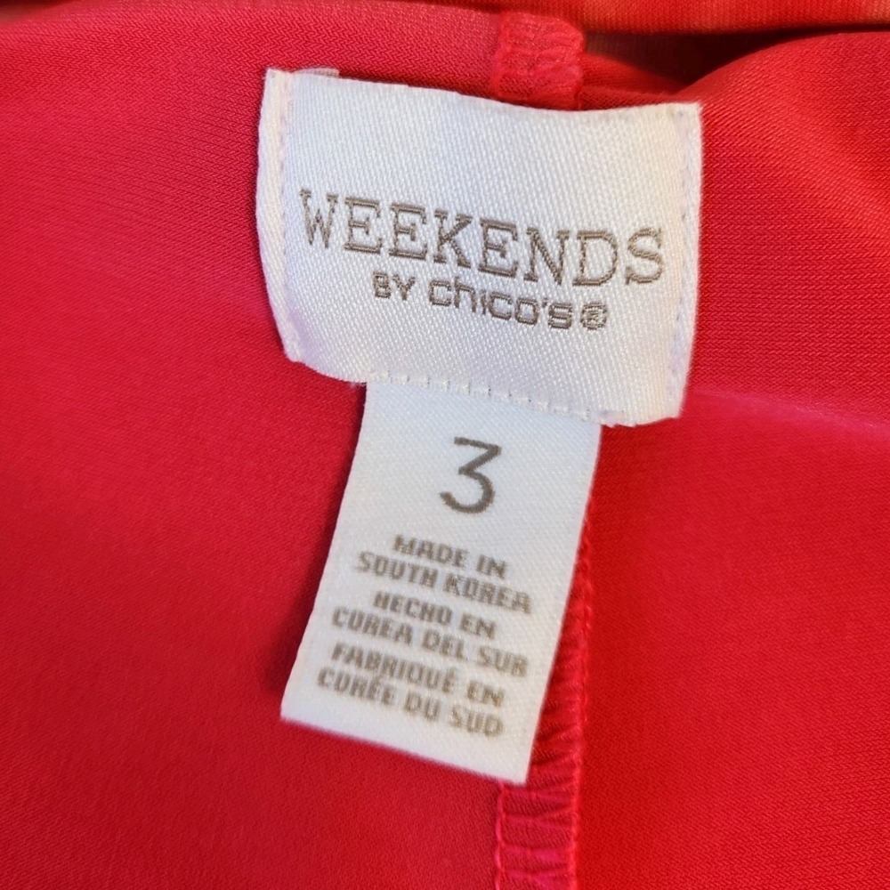 Chico's 3 Weekends Womens Knit Skort Sz XL Tie Dye Red Orange Pink Stretch Skirt - Picture 4 of 16